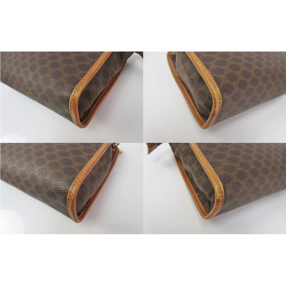 Celine Brown Patterned Toiletry Bag with Tan Accents - Picture 6 of 11